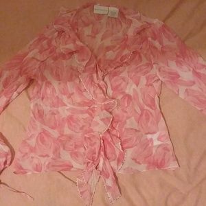 Pink/white Worthington blouse